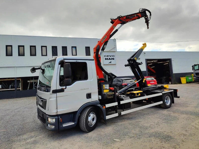 MAN TGL 12.250 Containersysteem Jimeca met kraan Palfinger PK4501 - Pacēlājs ar āķi, Kravas auto ar manipulatoru: foto 1 MAN TGL 12.250 Containersysteem Jimeca met kraan Palfinger PK4501 - Pacēlājs ar āķi, Kravas auto ar manipulatoru: foto 1