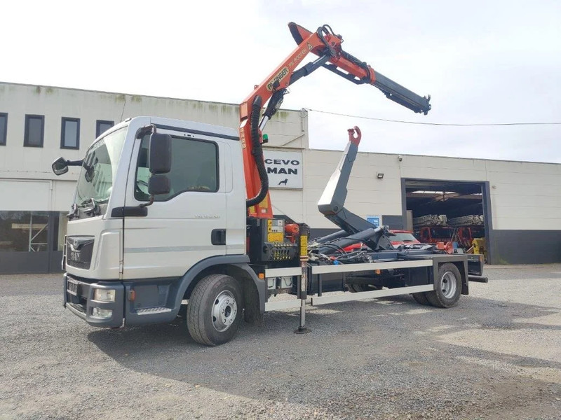 MAN TGL 12.250 Containersysteem met kraan Palfinger PK9001 + Remote - Pacēlājs ar āķi, Kravas auto ar manipulatoru: foto 1 MAN TGL 12.250 Containersysteem met kraan Palfinger PK9001 + Remote - Pacēlājs ar āķi, Kravas auto ar manipulatoru: foto 1
