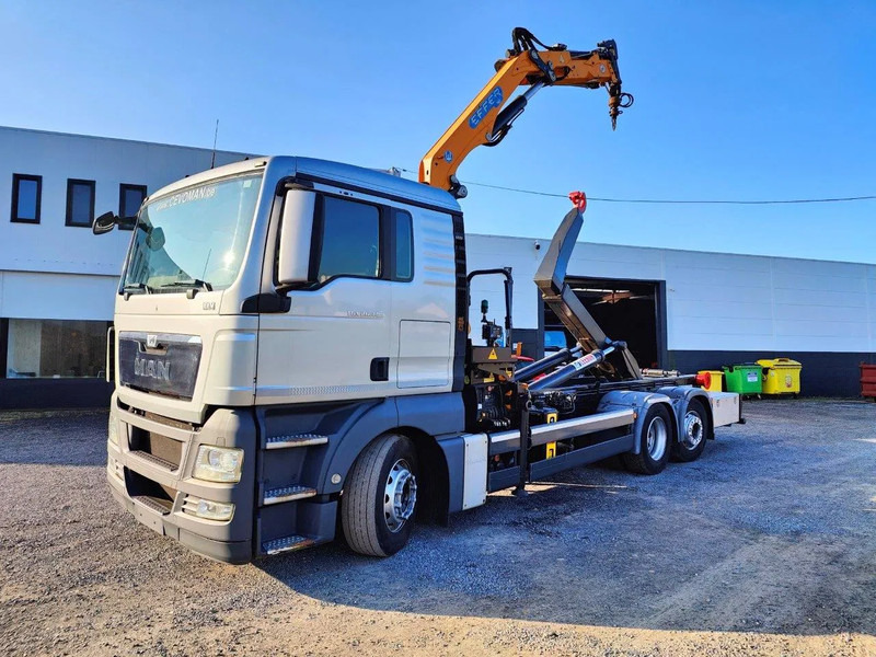MAN TGX 26.400 6x2 Euro5 Container LEEBUR + Crane Effer 145 - Pacēlājs ar āķi, Kravas auto ar manipulatoru: foto 1 MAN TGX 26.400 6x2 Euro5 Container LEEBUR + Crane Effer 145 - Pacēlājs ar āķi, Kravas auto ar manipulatoru: foto 1