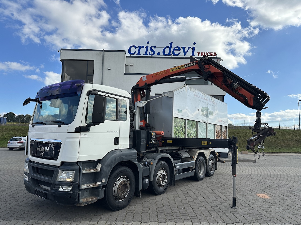 MAN TGS 35.400 8x2 Intarder PK 16502 Glasmulde - Pacēlājs ar āķi, Kravas auto ar manipulatoru: foto 1 MAN TGS 35.400 8x2 Intarder PK 16502 Glasmulde - Pacēlājs ar āķi, Kravas auto ar manipulatoru: foto 1