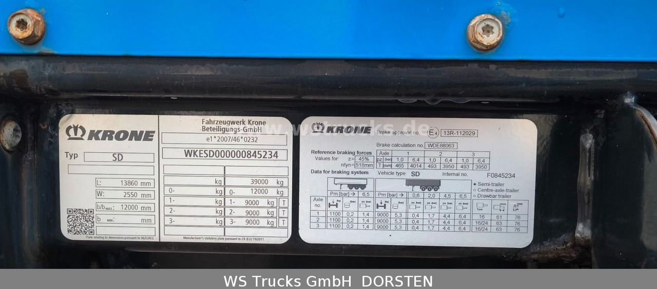 Krone SD 27 Planauflieger mit Edscha | ABS, EBS, XL - Tenta puspiekabe: foto 3 Krone SD 27 Planauflieger mit Edscha | ABS, EBS, XL - Tenta puspiekabe: foto 3