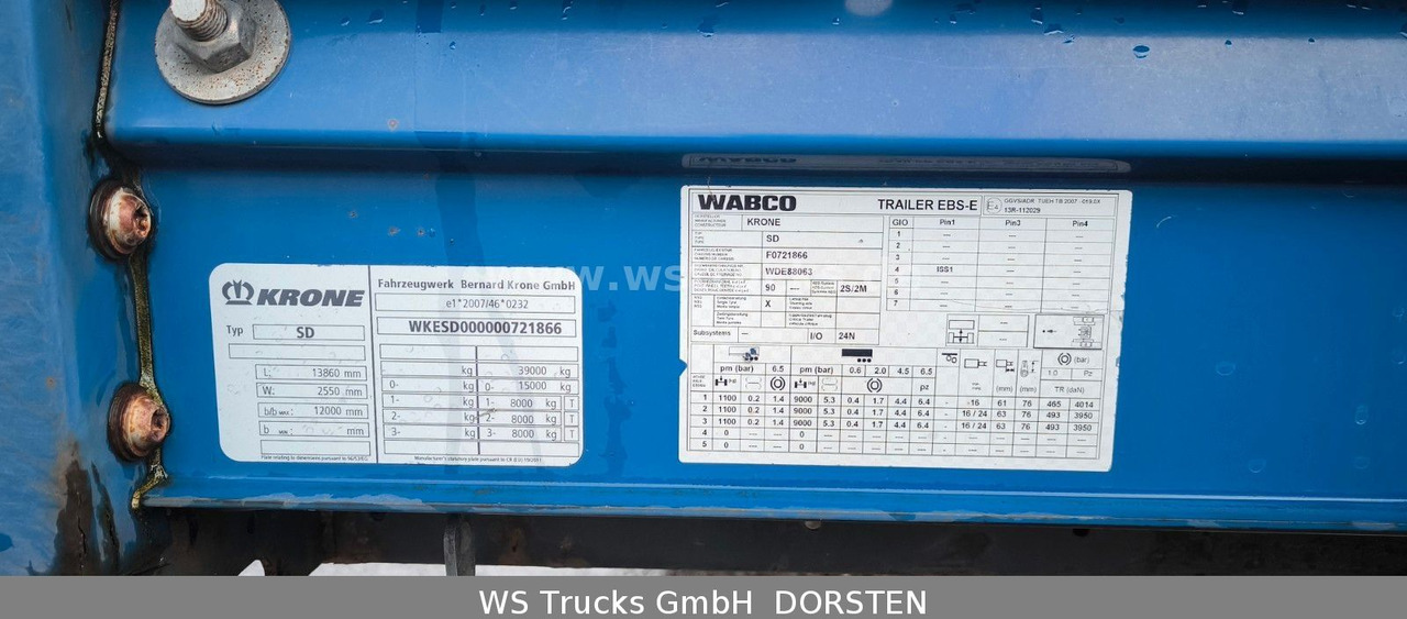 Krone SD 27 Planauflieger mit Edscha | ABS, EBS, XL - Tenta puspiekabe: foto 3 Krone SD 27 Planauflieger mit Edscha | ABS, EBS, XL - Tenta puspiekabe: foto 3