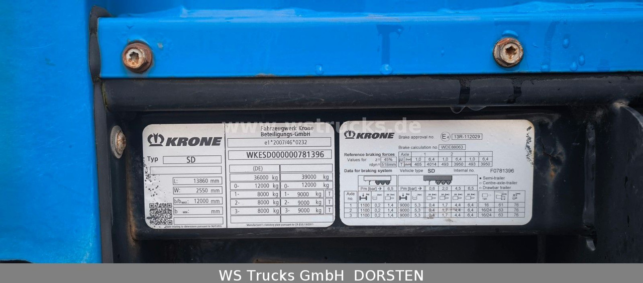 Krone SD 27 Planauflieger mit Edscha | ABS, EBS, XL - Tenta puspiekabe: foto 3 Krone SD 27 Planauflieger mit Edscha | ABS, EBS, XL - Tenta puspiekabe: foto 3