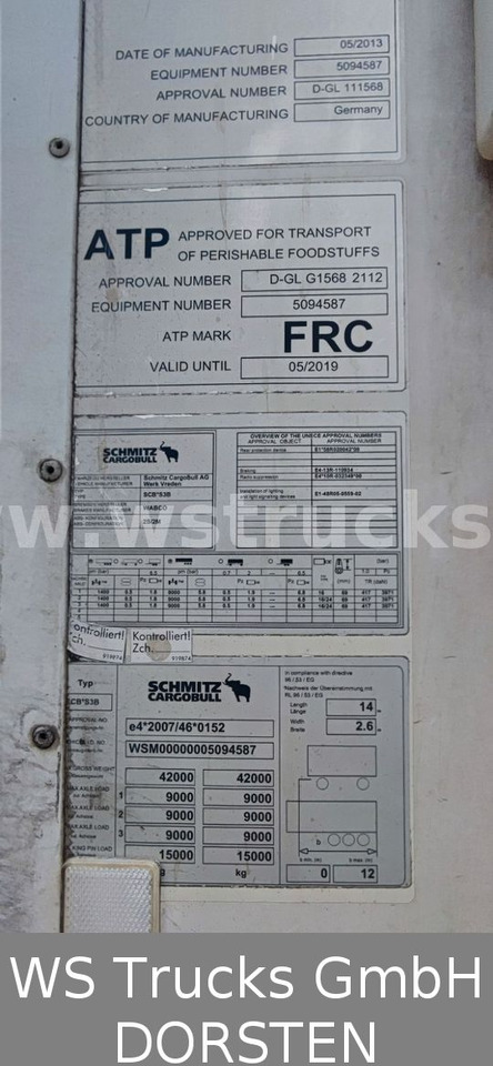 Puspiekabe slēgtā virsbūve Schmitz Cargobull SKO 24 Kühlauflieger Vector 1550 Strom/Diesel: foto 6