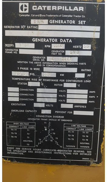 Elektroģenerators Caterpillar 3306 84Z GENERATOR 137KVA USED: foto 6