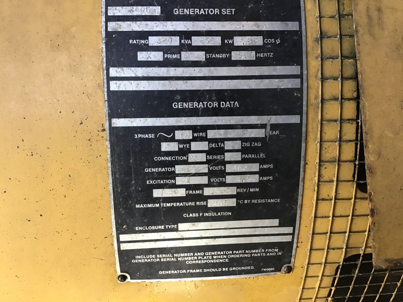 Elektroģenerators Caterpillar 3406B GENERATOR 320 KVA USED: foto 12