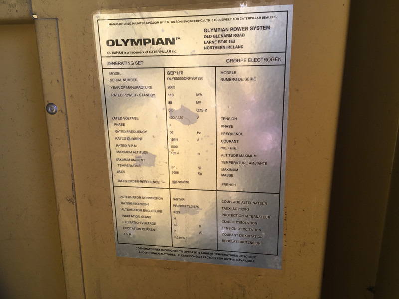Caterpillar OLYMPIAN GEP110 GENERATOR 110KVA USED - Elektroģenerators: foto 4 Caterpillar OLYMPIAN GEP110 GENERATOR 110KVA USED - Elektroģenerators: foto 4