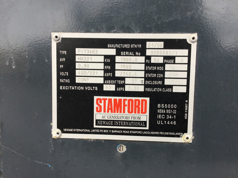 Stamford PI734E2 LOOSE GENERATOR 1900KVA NEW - Elektroģenerators: foto 4 Stamford PI734E2 LOOSE GENERATOR 1900KVA NEW - Elektroģenerators: foto 4