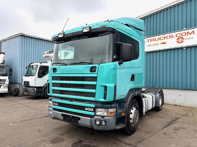 Scania R114-380 LA SLEEPERCAB 4x2 (EURO 2 / MANUAL GEARBOX / HYDRAULIC KIT / P.T.O. / FULL SPOILERSET / ETC.) - Vilcējs: foto 1 Scania R114-380 LA SLEEPERCAB 4x2 (EURO 2 / MANUAL GEARBOX / HYDRAULIC KIT / P.T.O. / FULL SPOILERSET / ETC.) - Vilcējs: foto 1