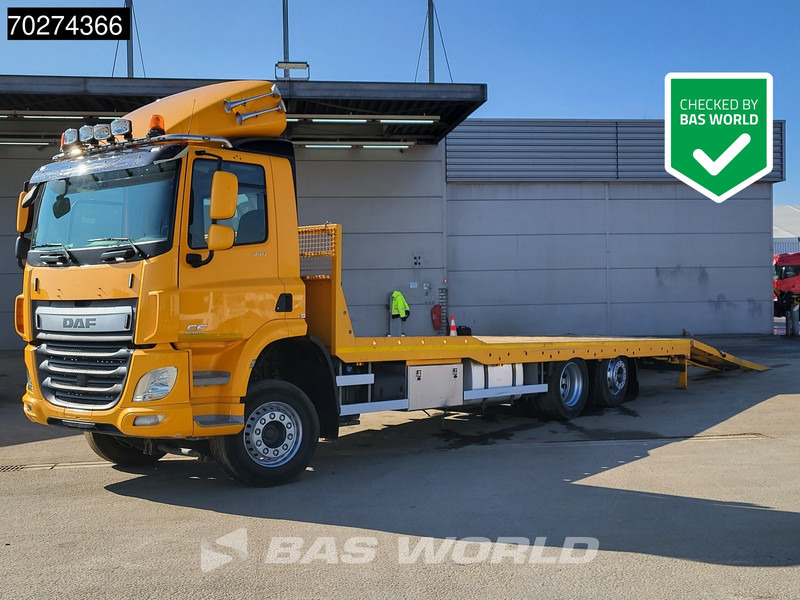 DAF CF 440 6X2 Machine transporter Hydraulic ramps Lift+lenkachse ACC Euro 6 - Autovedējs: foto 1 DAF CF 440 6X2 Machine transporter Hydraulic ramps Lift+lenkachse ACC Euro 6 - Autovedējs: foto 1