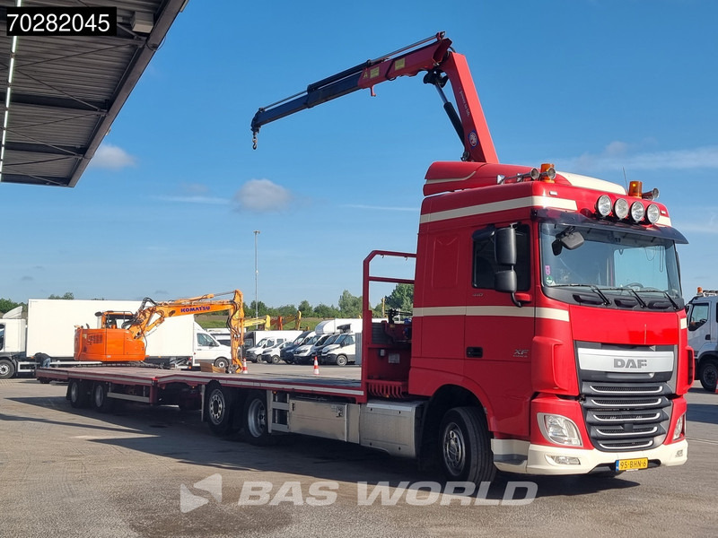 DAF XF 440 6X2 NL-Truck Transporter HMF 900-K2 Kran Winch Lift-Lenkachse Euro 6 - Bortu kravas automašīna/ Platforma, Kravas auto ar manipulatoru: foto 5 DAF XF 440 6X2 NL-Truck Transporter HMF 900-K2 Kran Winch Lift-Lenkachse Euro 6 - Bortu kravas automašīna/ Platforma, Kravas auto ar manipulatoru: foto 5