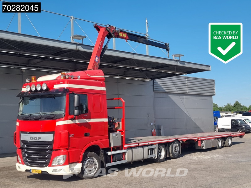 DAF XF 440 6X2 NL-Truck Transporter HMF 900-K2 Kran Winch Lift-Lenkachse Euro 6 - Bortu kravas automašīna/ Platforma, Kravas auto ar manipulatoru: foto 1 DAF XF 440 6X2 NL-Truck Transporter HMF 900-K2 Kran Winch Lift-Lenkachse Euro 6 - Bortu kravas automašīna/ Platforma, Kravas auto ar manipulatoru: foto 1