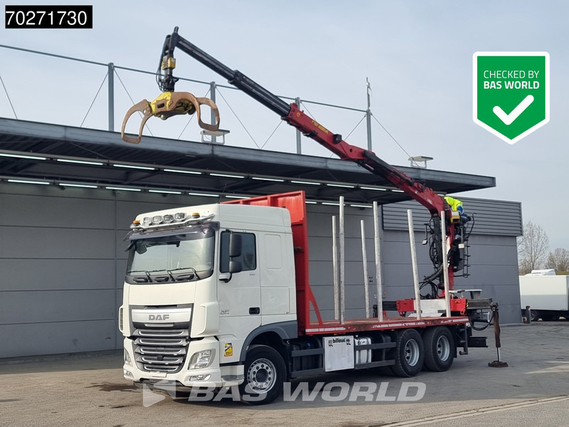 DAF XF 510 6X4 Jonsered Z-Crane SC ACC Retarder Euro 6 - Kokvedējs, Kravas auto ar manipulatoru: foto 1 DAF XF 510 6X4 Jonsered Z-Crane SC ACC Retarder Euro 6 - Kokvedējs, Kravas auto ar manipulatoru: foto 1