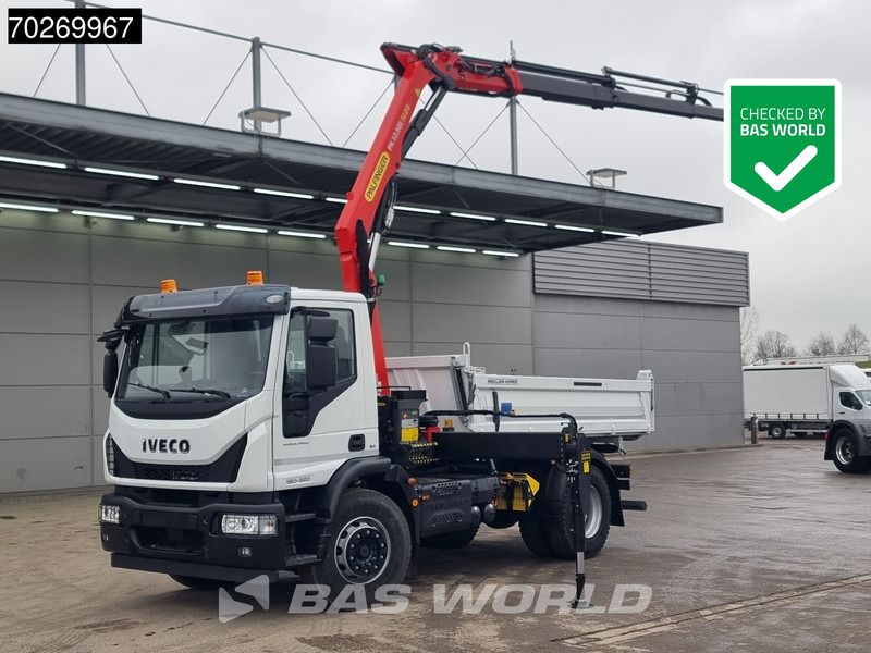 Iveco Eurocargo 180E320 4X2 Steelsuspension 3-Seiten Palfinger PK12.501 Euro 6 - Kravas automašīna pašizgāzējs, Kravas auto ar manipulatoru: foto 1 Iveco Eurocargo 180E320 4X2 Steelsuspension 3-Seiten Palfinger PK12.501 Euro 6 - Kravas automašīna pašizgāzējs, Kravas auto ar manipulatoru: foto 1