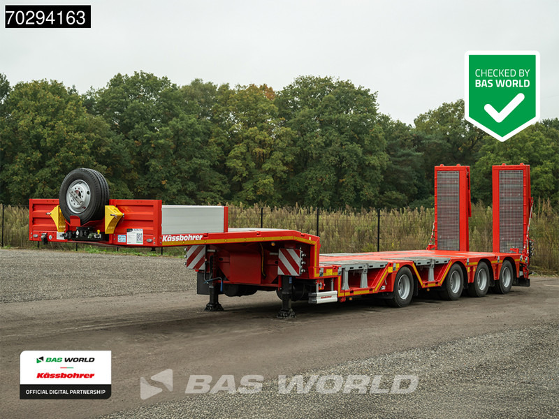 Kässbohrer LB4E 4 axles Hydr. Ramps 620cm-Extendable Lift+ 2x Steering Axle - Puspiekabe zema profila platforma: foto 1 Kässbohrer LB4E 4 axles Hydr. Ramps 620cm-Extendable Lift+ 2x Steering Axle - Puspiekabe zema profila platforma: foto 1