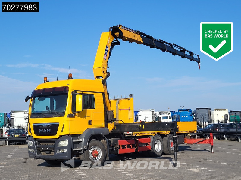 MAN TGS 26.480 6X4 HMF 5020-K6 Crane Kran Hydrodrive Lift+Lenkachse Euro 6 - Bortu kravas automašīna/ Platforma, Kravas auto ar manipulatoru: foto 1 MAN TGS 26.480 6X4 HMF 5020-K6 Crane Kran Hydrodrive Lift+Lenkachse Euro 6 - Bortu kravas automašīna/ Platforma, Kravas auto ar manipulatoru: foto 1