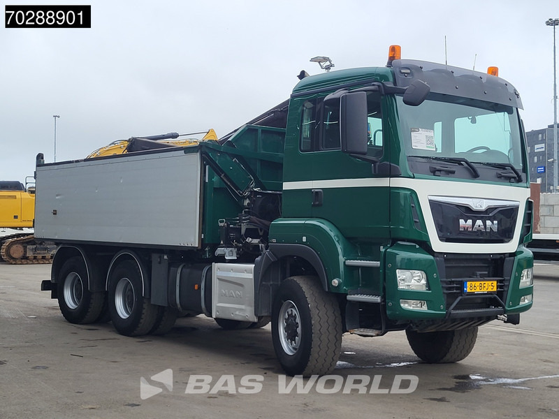 Kravas automašīna pašizgāzējs, Kravas auto ar manipulatoru MAN TGS 33.440 TGS 6X6 NL-Truck 12m3 Jansen Tipper HMF 1643 Crane Steering-Axle Big-Axle Automatic Euro 6: foto 16