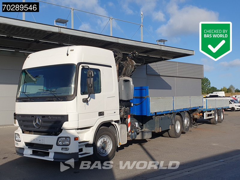 Mercedes-Benz Actros 2532 6X2 Truck + Trailer Fassi F330D3 Crane Kran 3-Pedals Euro 3 - Bortu kravas automašīna/ Platforma, Kravas auto ar manipulatoru: foto 1 Mercedes-Benz Actros 2532 6X2 Truck + Trailer Fassi F330D3 Crane Kran 3-Pedals Euro 3 - Bortu kravas automašīna/ Platforma, Kravas auto ar manipulatoru: foto 1