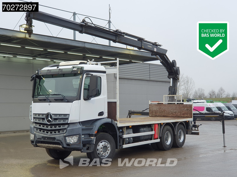 Mercedes-Benz Arocs 2636 6X4 Hiab 144 E-3 Hipro Kran Crane Remote Full Steel Euro 6 - Bortu kravas automašīna/ Platforma, Kravas auto ar manipulatoru: foto 1 Mercedes-Benz Arocs 2636 6X4 Hiab 144 E-3 Hipro Kran Crane Remote Full Steel Euro 6 - Bortu kravas automašīna/ Platforma, Kravas auto ar manipulatoru: foto 1