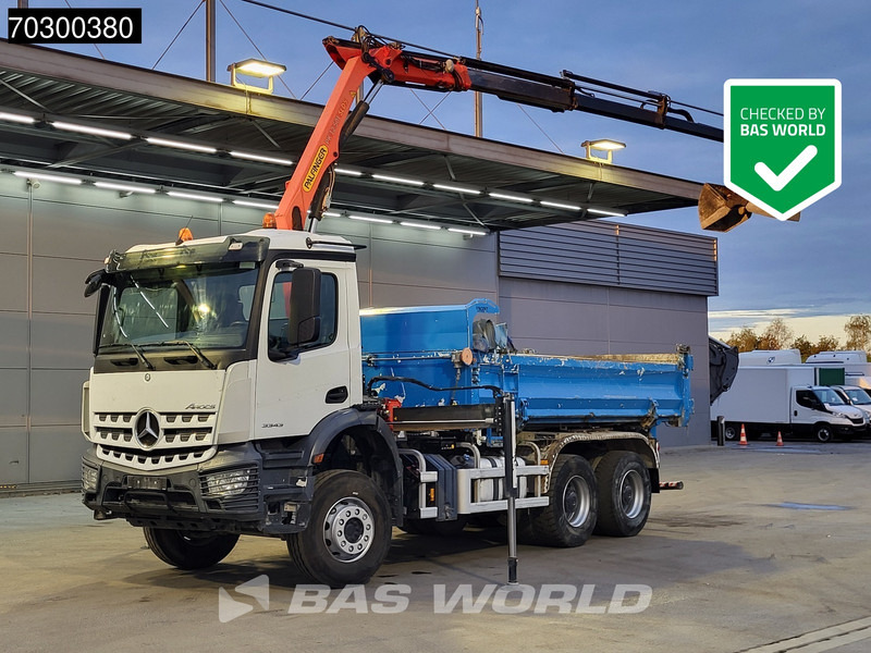 Mercedes-Benz Arocs 3343 6X4 Palfinger PK12.501 SLD Kran Crane 7m3 tipper Big-Axle Automatic Euro 6 - Kravas automašīna pašizgāzējs, Kravas auto ar manipulatoru: foto 1 Mercedes-Benz Arocs 3343 6X4 Palfinger PK12.501 SLD Kran Crane 7m3 tipper Big-Axle Automatic Euro 6 - Kravas automašīna pašizgāzējs, Kravas auto ar manipulatoru: foto 1