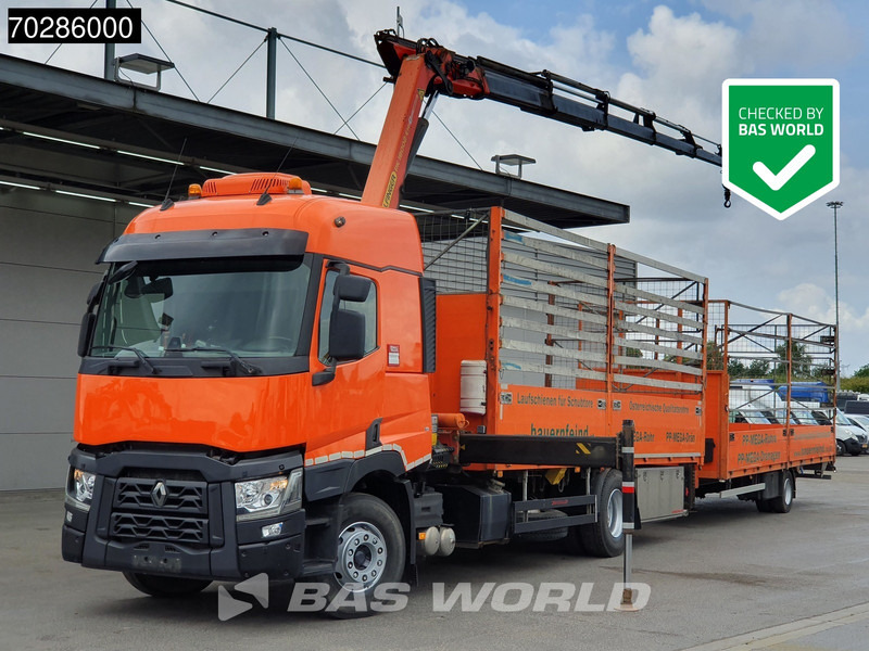 Renault C 380 4X2 Combi Palfinger PK18002-EH Kran Crane Retarder Euro 6 - Bortu kravas automašīna/ Platforma, Kravas auto ar manipulatoru: foto 1 Renault C 380 4X2 Combi Palfinger PK18002-EH Kran Crane Retarder Euro 6 - Bortu kravas automašīna/ Platforma, Kravas auto ar manipulatoru: foto 1