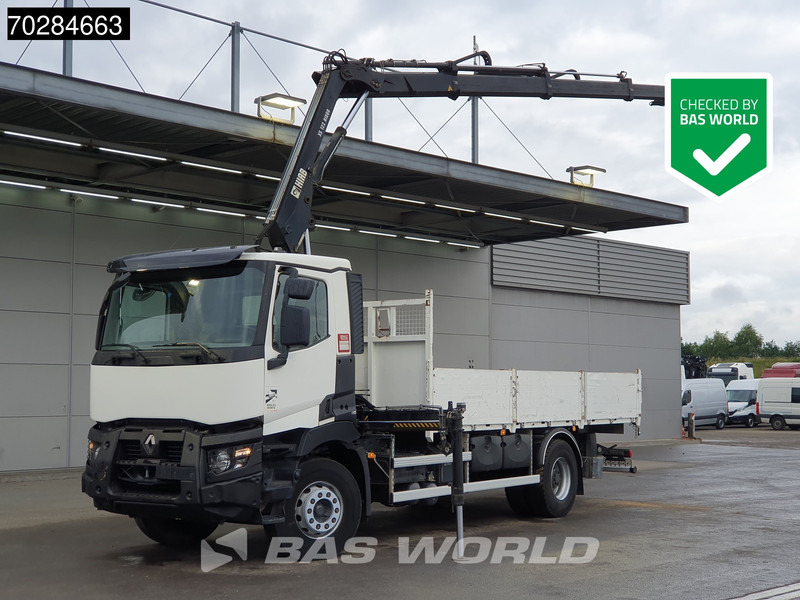 Renault C 380 4X2 HIAB 122 B-3 HIDUO Kran Crane Steelsuspension Big-Axle Euro 6 - Bortu kravas automašīna/ Platforma, Kravas auto ar manipulatoru: foto 1 Renault C 380 4X2 HIAB 122 B-3 HIDUO Kran Crane Steelsuspension Big-Axle Euro 6 - Bortu kravas automašīna/ Platforma, Kravas auto ar manipulatoru: foto 1