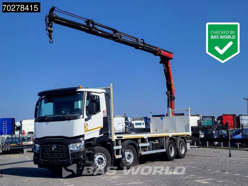 Renault C 430 8X4 Palfinger 22002 EH kran Crane Big-Axle steel suspension Euro 6 - Bortu kravas automašīna/ Platforma, Kravas auto ar manipulatoru: foto 1 Renault C 430 8X4 Palfinger 22002 EH kran Crane Big-Axle steel suspension Euro 6 - Bortu kravas automašīna/ Platforma, Kravas auto ar manipulatoru: foto 1