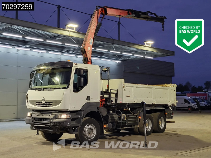 Renault Kerax 370 Kerax 6X4 Fassi F150AXS.22 Crane 10m3 2-side tipper Big-Axle Steelsuspension Manual - Kravas automašīna pašizgāzējs, Kravas auto ar manipulatoru: foto 1 Renault Kerax 370 Kerax 6X4 Fassi F150AXS.22 Crane 10m3 2-side tipper Big-Axle Steelsuspension Manual - Kravas automašīna pašizgāzējs, Kravas auto ar manipulatoru: foto 1