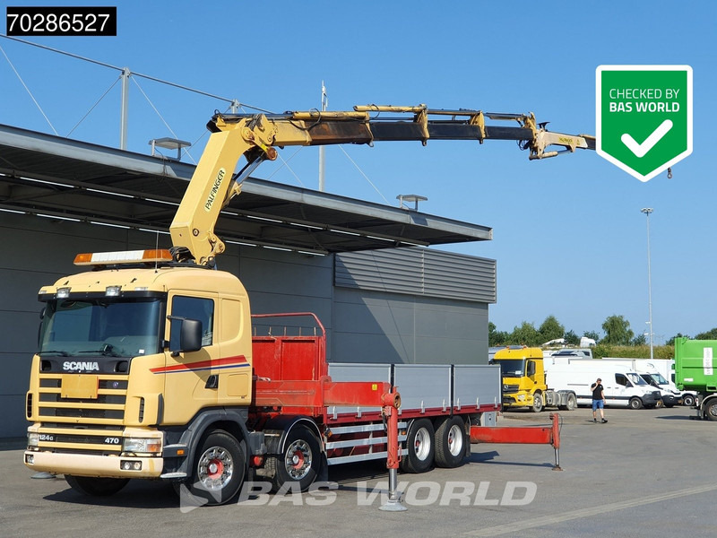 Scania 124G 470 8X4 Palfinger PK45000 C4 Crane Kran Fly-Jib Manual Steering Axle Euro 3 - Bortu kravas automašīna/ Platforma, Kravas auto ar manipulatoru: foto 1 Scania 124G 470 8X4 Palfinger PK45000 C4 Crane Kran Fly-Jib Manual Steering Axle Euro 3 - Bortu kravas automašīna/ Platforma, Kravas auto ar manipulatoru: foto 1