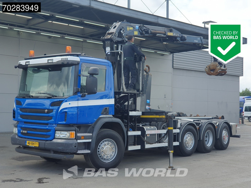 Scania P410 8X2 NL-Truck Palfinger Q150Z Crane 30T VDL hooklift Lift-Lenkachse Euro 6 - Pacēlājs ar āķi, Kravas auto ar manipulatoru: foto 1 Scania P410 8X2 NL-Truck Palfinger Q150Z Crane 30T VDL hooklift Lift-Lenkachse Euro 6 - Pacēlājs ar āķi, Kravas auto ar manipulatoru: foto 1