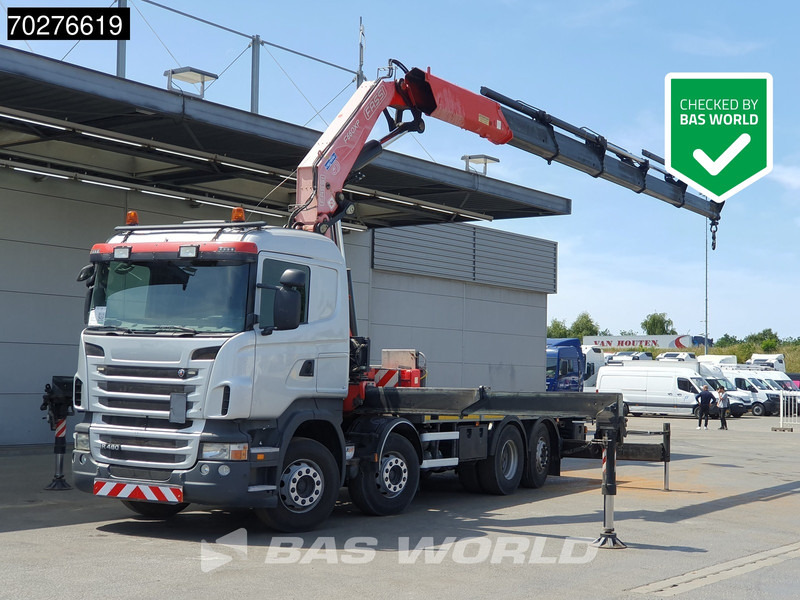 Scania R480 8X2 FASSI F660AXP.25 Manual Retarder Lift+Lenkachse Euro 5 - Bortu kravas automašīna/ Platforma, Kravas auto ar manipulatoru: foto 1 Scania R480 8X2 FASSI F660AXP.25 Manual Retarder Lift+Lenkachse Euro 5 - Bortu kravas automašīna/ Platforma, Kravas auto ar manipulatoru: foto 1
