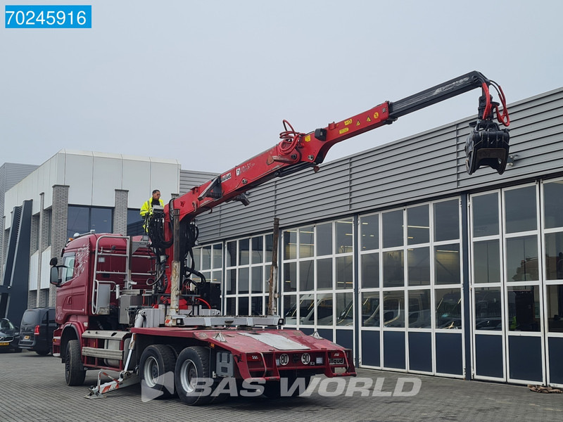 Scania R580 6X4 Jonsered J28505 83 Crane Kran Steel-suspension Retarder - Kokvedējs, Kravas auto ar manipulatoru: foto 2 Scania R580 6X4 Jonsered J28505 83 Crane Kran Steel-suspension Retarder - Kokvedējs, Kravas auto ar manipulatoru: foto 2