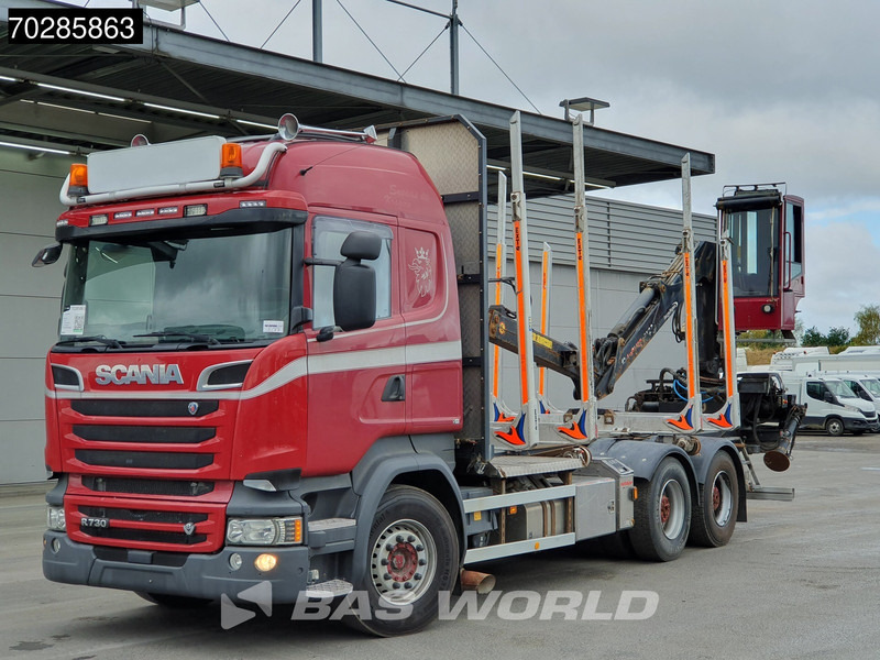 Kokvedējs, Kravas auto ar manipulatoru Scania R730 R 6X4 HIAB F108S 79 Crane Retarder Xenon BigAxle Loglift Automatic ACC Euro 6: foto 11