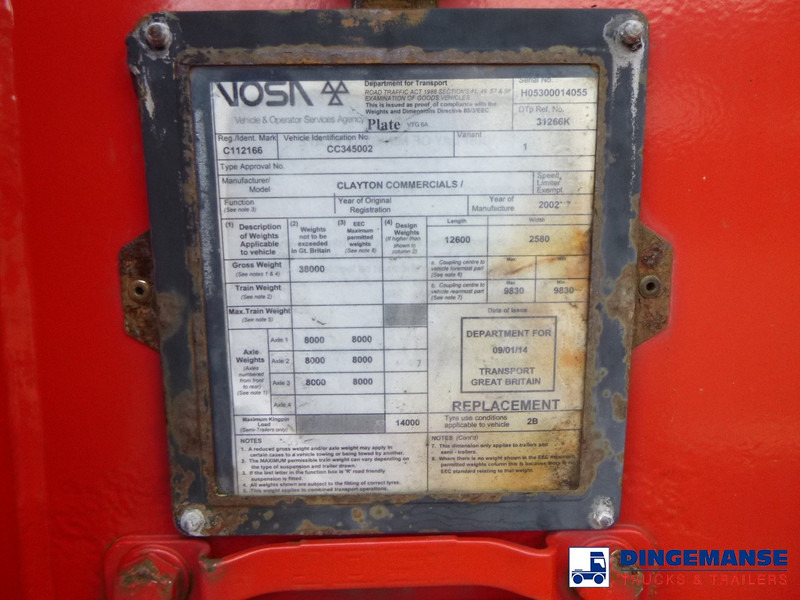 Puspiekabe cisterna Clayton Gas tank steel 31.8 m3 (low pressure 10 bar): foto 19