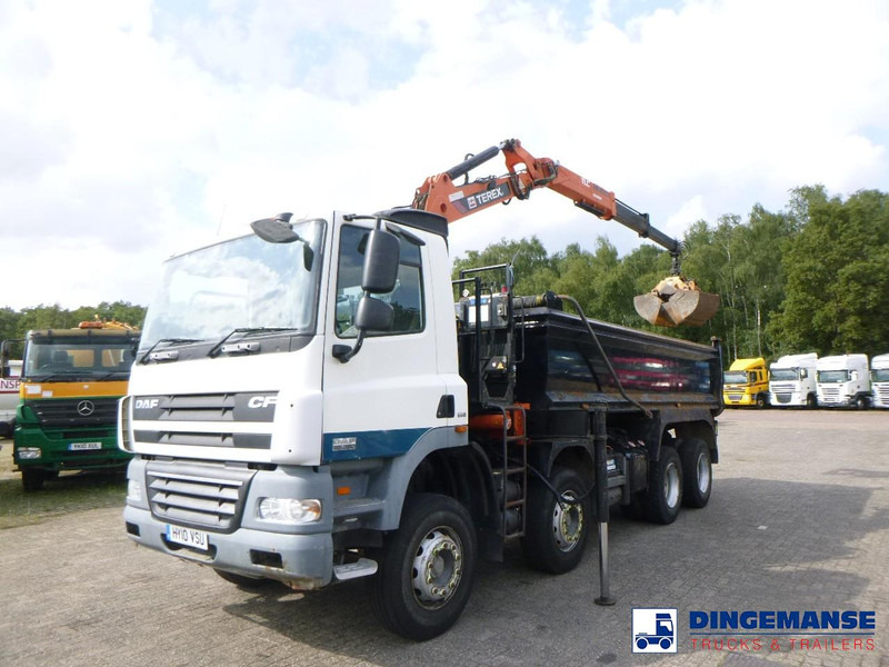 DAF CF 85.360 8X4 RHD tipper + Terex 118.2 VGL-A15 - Kravas auto ar manipulatoru: foto 1 DAF CF 85.360 8X4 RHD tipper + Terex 118.2 VGL-A15 - Kravas auto ar manipulatoru: foto 1