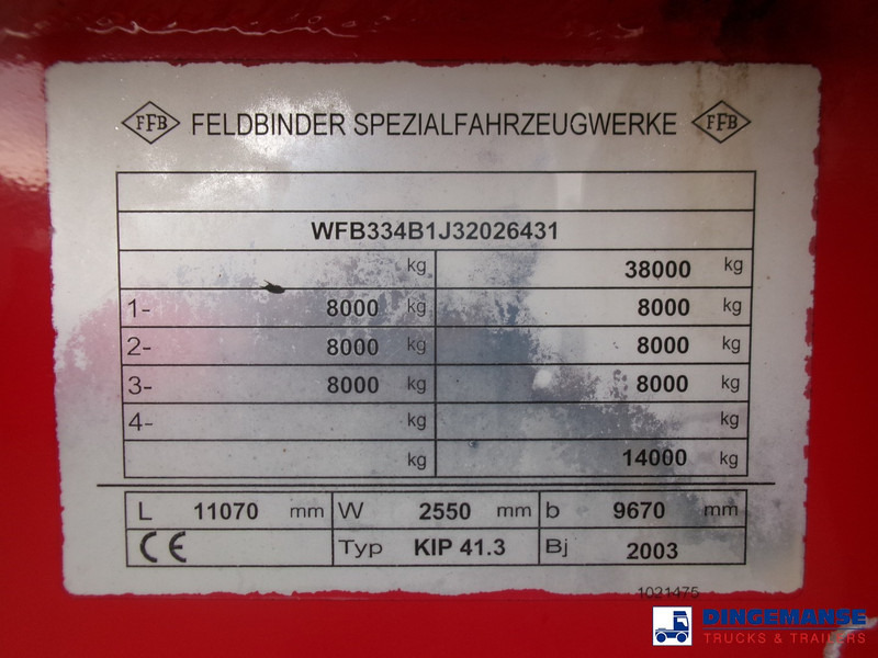 Puspiekabe cisterna Feldbinder Powder tank alu 41 m3 (tipping): foto 19