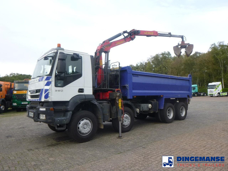 Iveco AD340T36 8x4 RHD tipper + Palfinger E120 plus + grapple - Kravas auto ar manipulatoru: foto 1 Iveco AD340T36 8x4 RHD tipper + Palfinger E120 plus + grapple - Kravas auto ar manipulatoru: foto 1