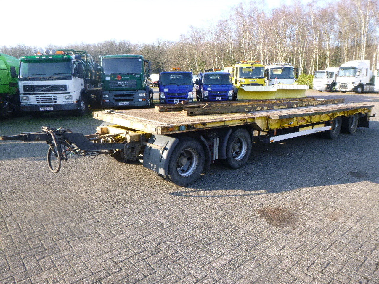 Bortu piekabe/ Platforma Nooteboom 4-axle lowbed drawbar trailer ASD-40-22: foto 1