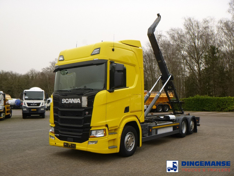 Scania R450 6x2 Euro 6C + Retarder + Meiller container hook 18.000 kg - Pacēlājs ar āķi: foto 1 Scania R450 6x2 Euro 6C + Retarder + Meiller container hook 18.000 kg - Pacēlājs ar āķi: foto 1