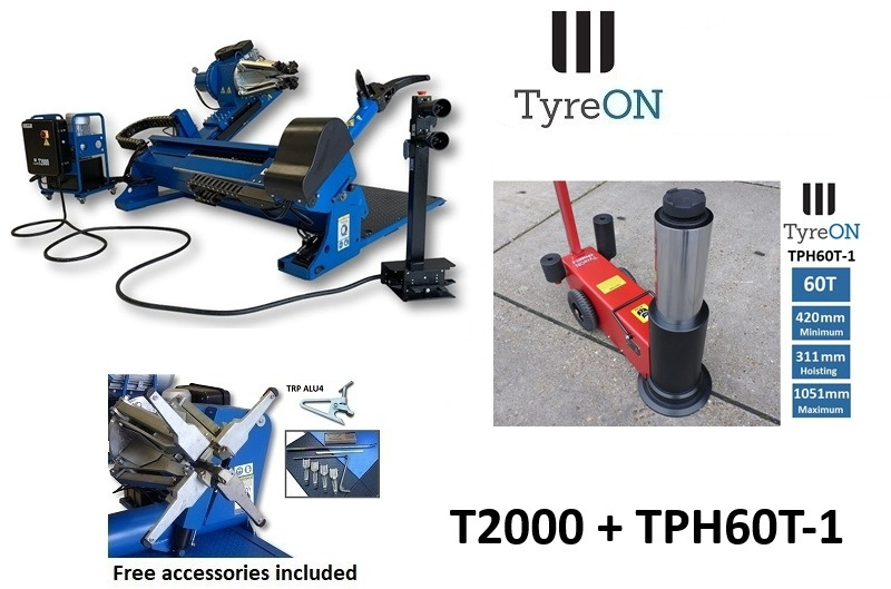 2-speed 60 Inch truck tyre changer + 60T 1-stage air hydraulic jack - Garāžu aprīkojums: foto 1 2-speed 60 Inch truck tyre changer + 60T 1-stage air hydraulic jack - Garāžu aprīkojums: foto 1