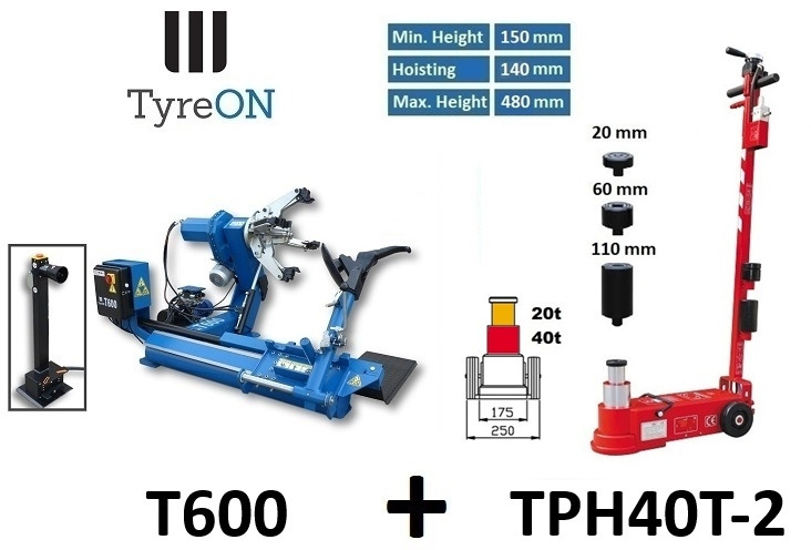 26 Inch truck tyre changer + 2-stage air hydraulic jack 40T - Garāžu aprīkojums: foto 1 26 Inch truck tyre changer + 2-stage air hydraulic jack 40T - Garāžu aprīkojums: foto 1