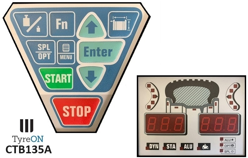Garāžu aprīkojums CTB135A wheel balancer - 5 ALU and 2 Steel programs - Auto input Distance + Diameter + Width - 230V: foto 6