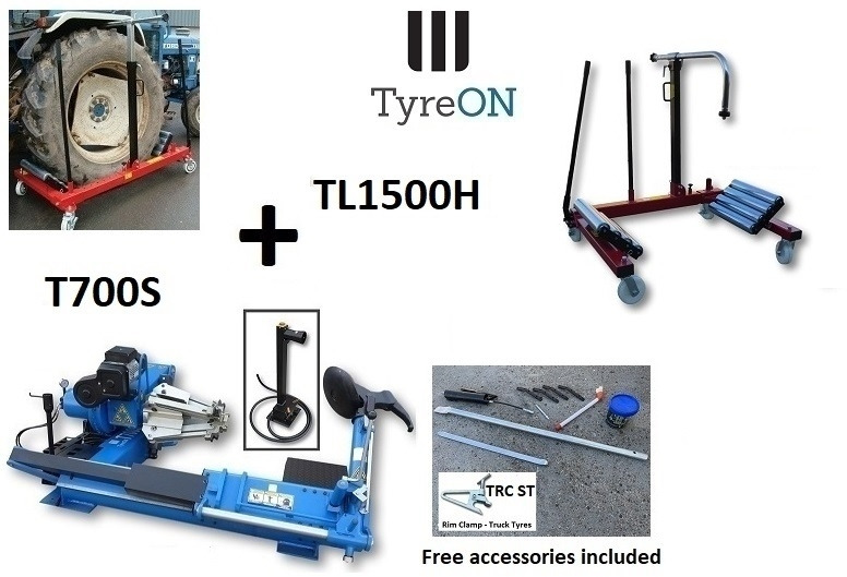 T700S 42 Inch truck tyre changer + 1500 kg wheeldollly TL1500H - Garāžu aprīkojums: foto 1 T700S 42 Inch truck tyre changer + 1500 kg wheeldollly TL1500H - Garāžu aprīkojums: foto 1