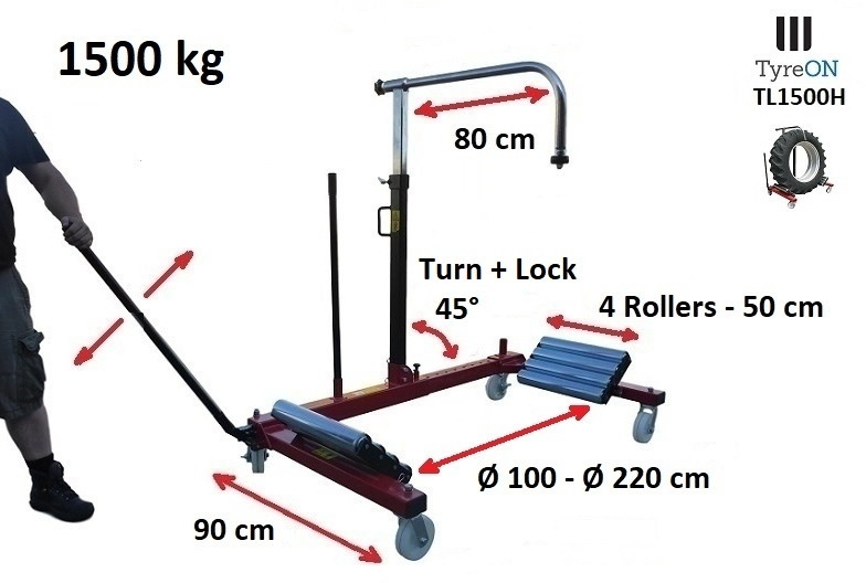 TL1500H Heavy duty tractor wheel dolly 1500 kg - Garāžu aprīkojums: foto 2 TL1500H Heavy duty tractor wheel dolly 1500 kg - Garāžu aprīkojums: foto 2