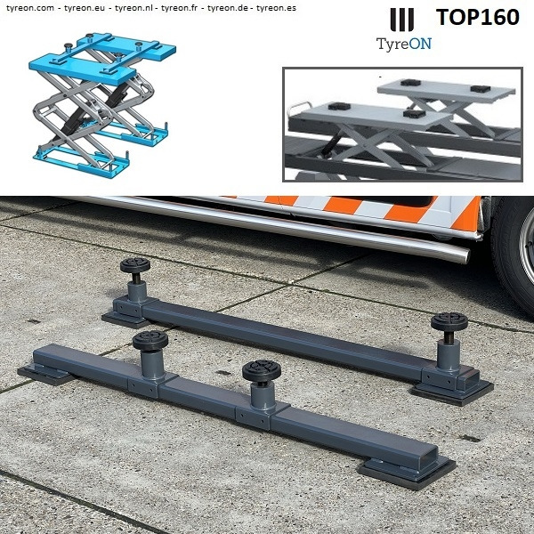 TOP160 Cross beams - SUV adapters - 160 cm - for car scissor lifts - Garāžu aprīkojums: foto 2 TOP160 Cross beams - SUV adapters - 160 cm - for car scissor lifts - Garāžu aprīkojums: foto 2