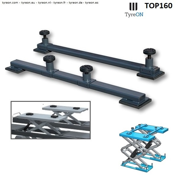 TOP160 Cross beams - SUV adapters - 160 cm - for car scissor lifts - Garāžu aprīkojums: foto 1 TOP160 Cross beams - SUV adapters - 160 cm - for car scissor lifts - Garāžu aprīkojums: foto 1