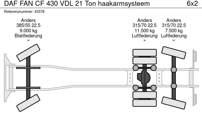 DAF FAN CF 430 VDL 21 Ton haakarmsysteem līzingu DAF FAN CF 430 VDL 21 Ton haakarmsysteem: foto 18