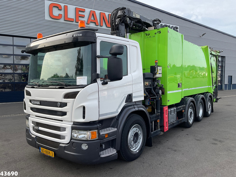 Scania P 360 Faun 18m³ + Hiab crane + Underground Container Washing Installation - Atkritumu vedējs: foto 2 Scania P 360 Faun 18m³ + Hiab crane + Underground Container Washing Installation - Atkritumu vedējs: foto 2