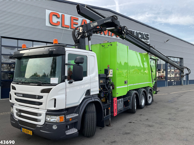 Scania P 360 Faun 18m³ + Hiab crane + Underground Container Washing Installation - Atkritumu vedējs: foto 1 Scania P 360 Faun 18m³ + Hiab crane + Underground Container Washing Installation - Atkritumu vedējs: foto 1