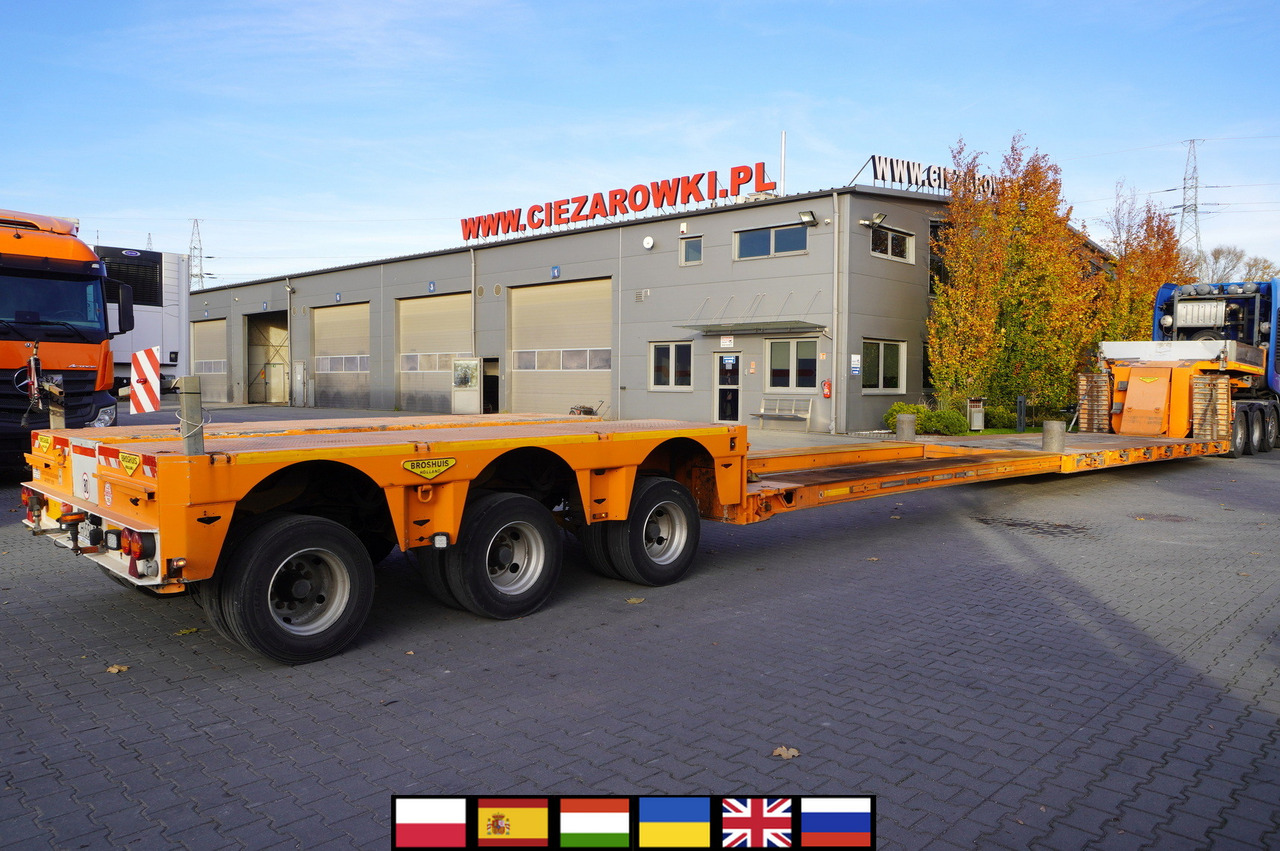 BROSHUIS 3ABD-48 61.0t TiefBet low-loader semi-trailer / 40 tons cap. / 3 steering axles / hydraulic suspension - Puspiekabe zema profila platforma: foto 1 BROSHUIS 3ABD-48 61.0t TiefBet low-loader semi-trailer / 40 tons cap. / 3 steering axles / hydraulic suspension - Puspiekabe zema profila platforma: foto 1